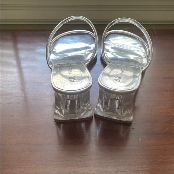 Anne Klein Silver Wedges with Chic Straps - Picture 5 of 6